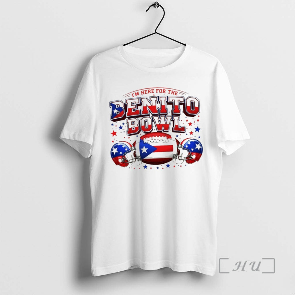 Officials Benito Bowl Bad Bunny Im Here For The Benito Bowl Logo Premium T Shirts