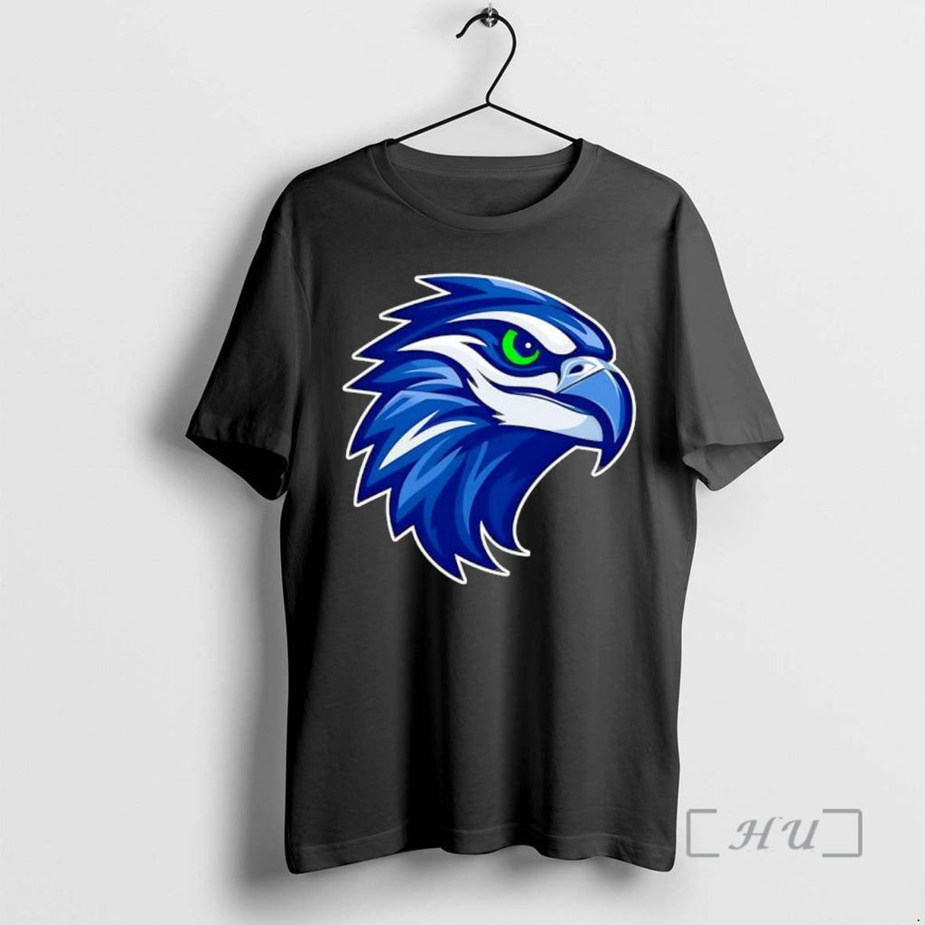 Officials Blue Osprey Hawk Head Profile Green Eye Mascot Logo