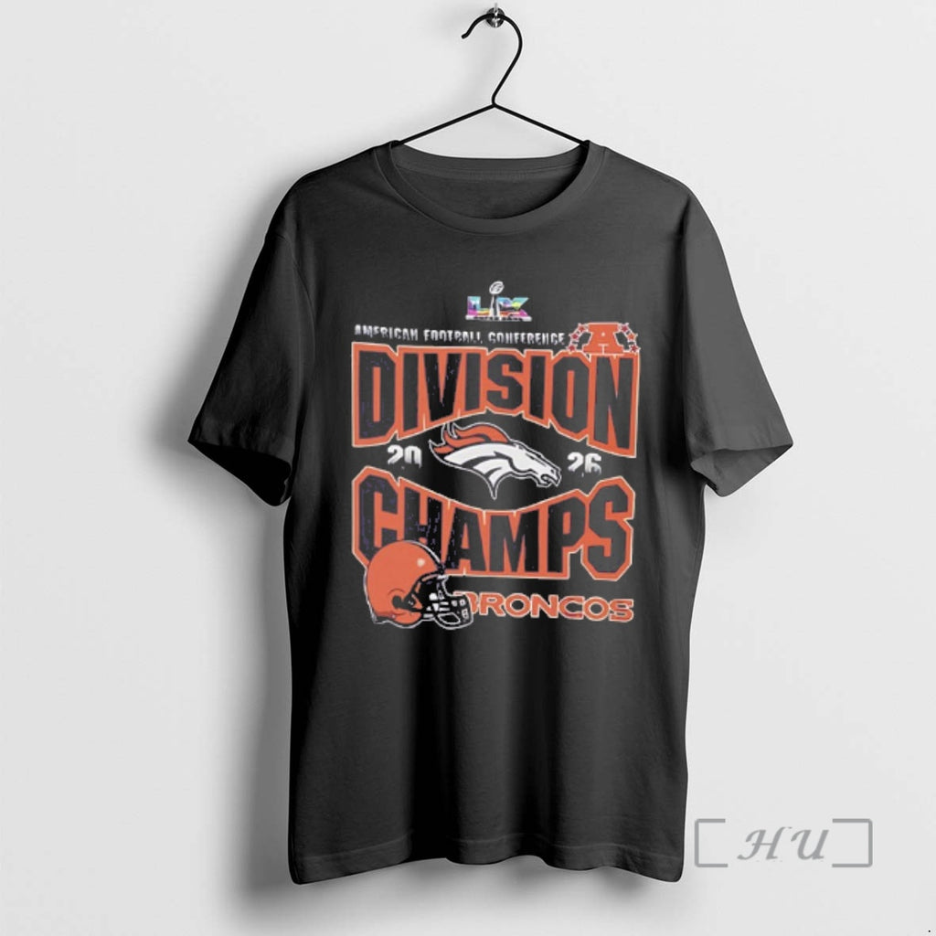 Officials Broncos Beat Bills 2026 Afc Divisional Champions Helmet 2 Sided Premium T Shirts Sweater
