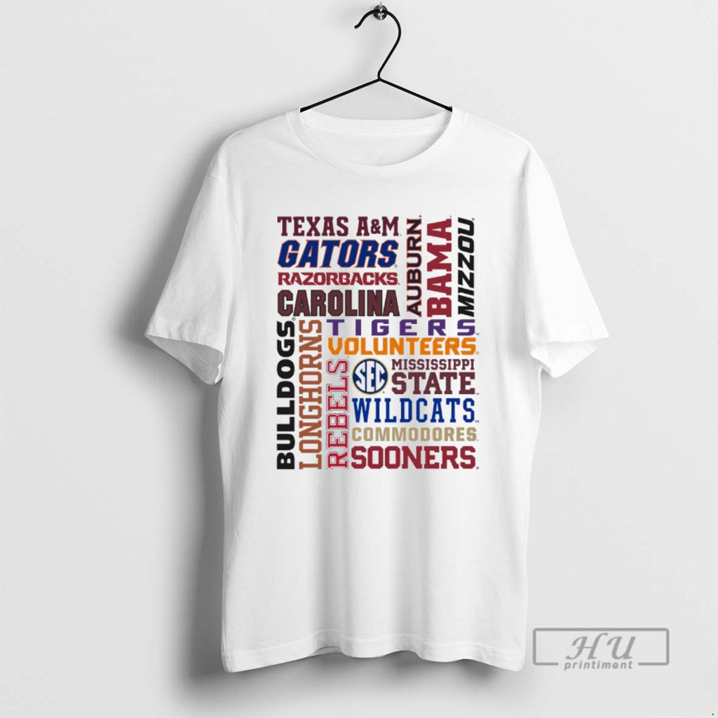 Officials Bulldogs Southeastern Conference Sec Teams Font Family Ncaa Logos 2025 T Shirt