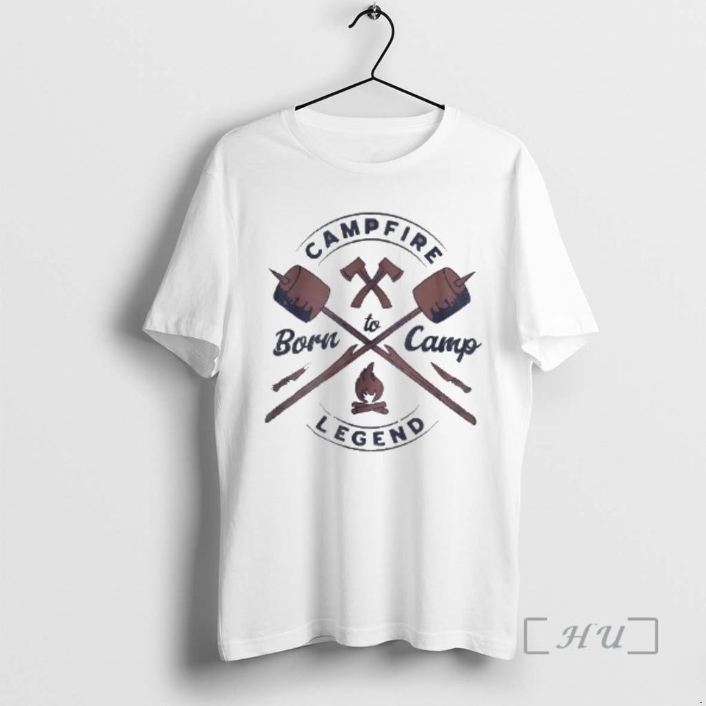 Officials Campfire Legend Born To Camp Family Vacation Logo Woman