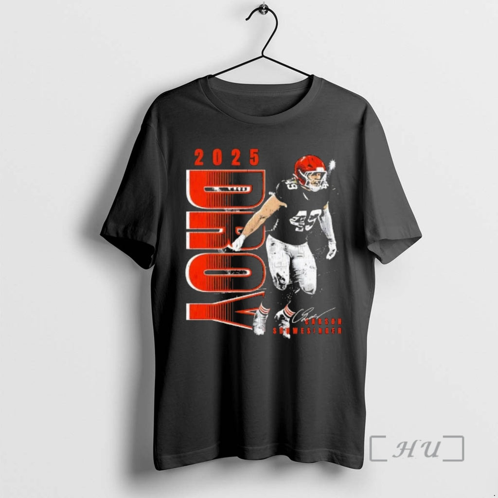Officials Carson Schwesinger Cleveland Browns 2025 Droy Football Signature