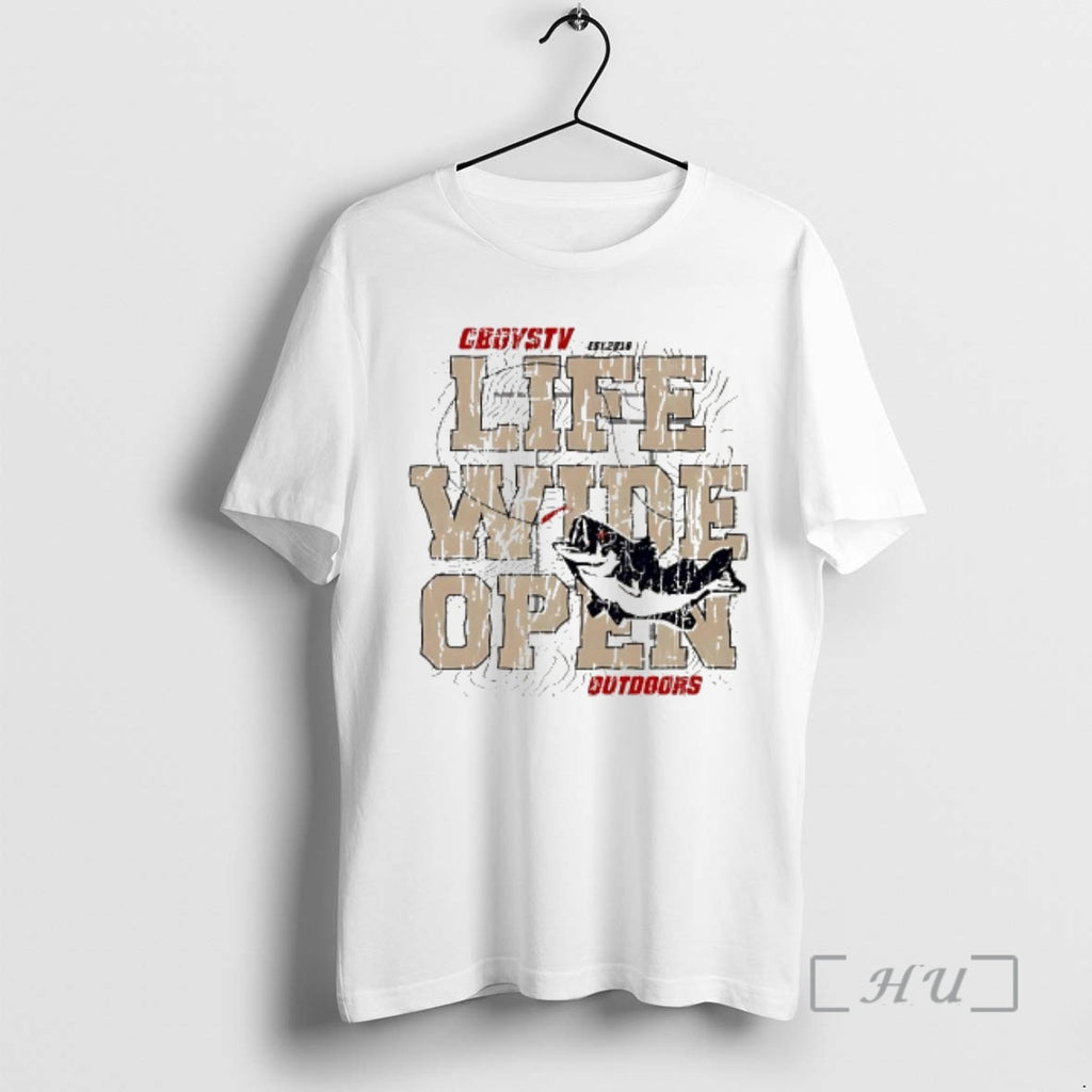 Officials Cboys Tv Est 2016 Life Wide Open Outdoors Bass Fishing Premium T Shirts Sweater
