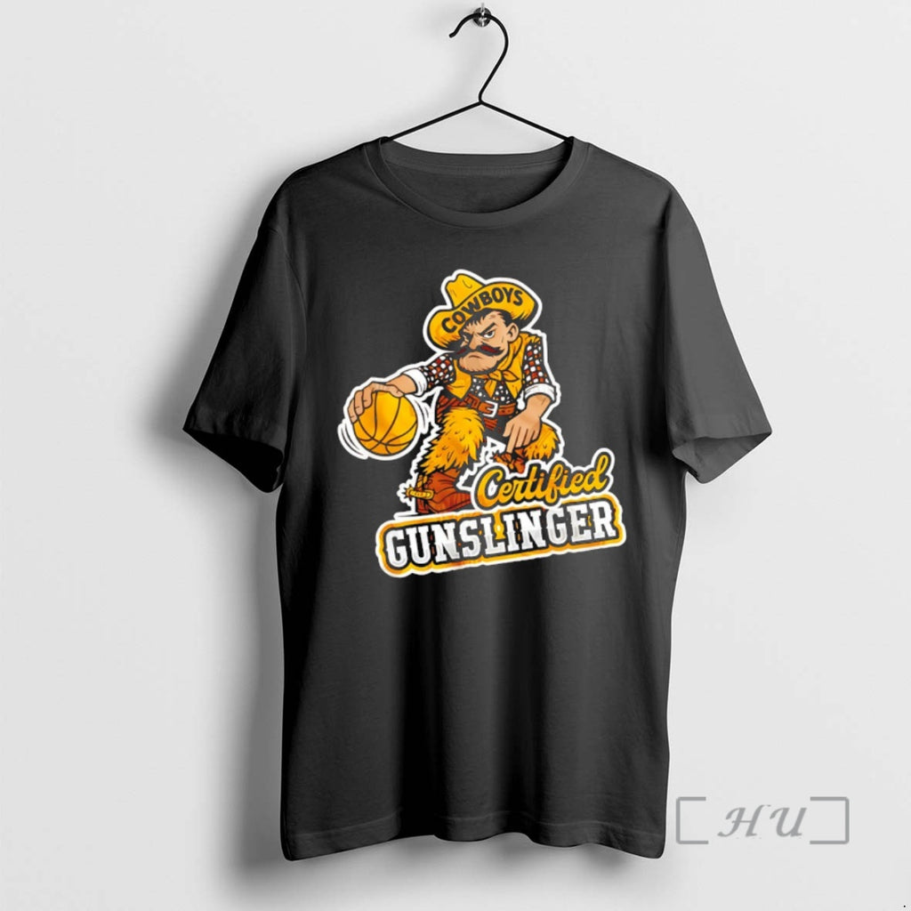 Officials Certified Gunslinger Wyoming Cowboys Basketball Mascot Vintage Logo