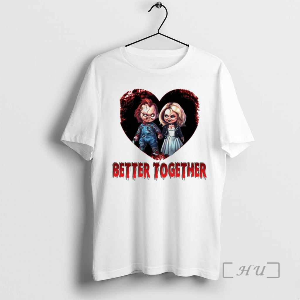 Officials Chucky And Bride Couple Honey Moon Horror Movie Character Better Together Premium T Shirts