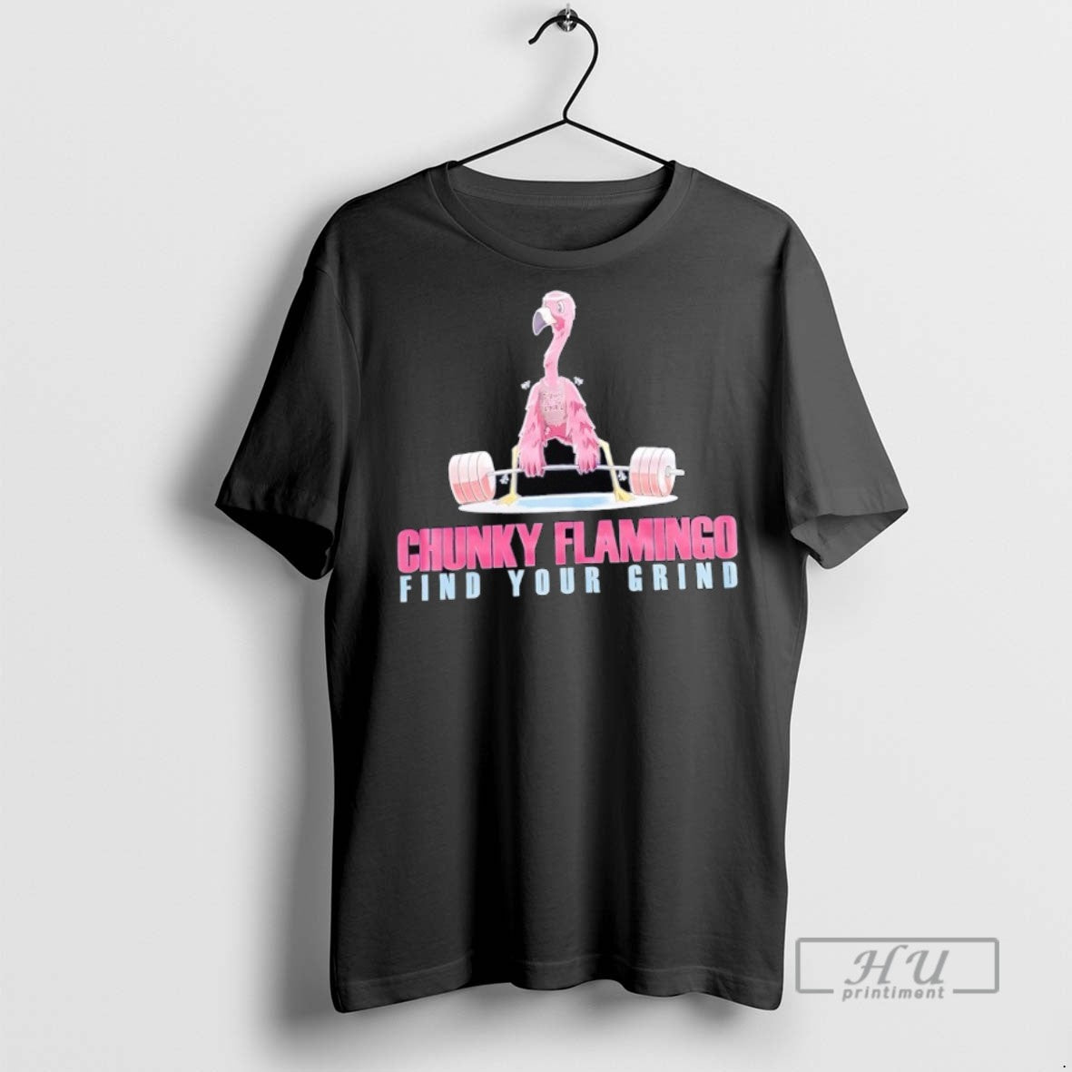 Officials Chunky Flamingo Find Your Grind Gym T Shirt s Unisex , , , Long Sleeve Tee