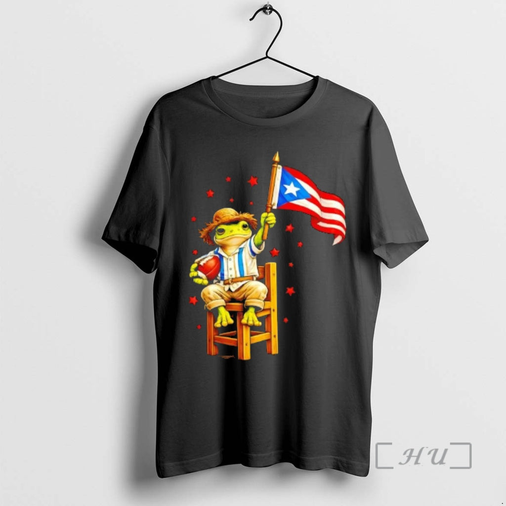 Officials Coqui Frog Football Fan Puerto Rico Flag