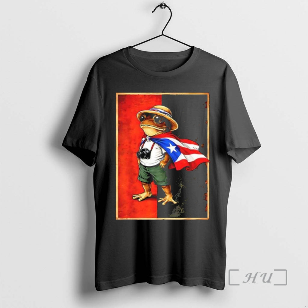 Officials Coqui Frog Puerto Rico Flag Woman