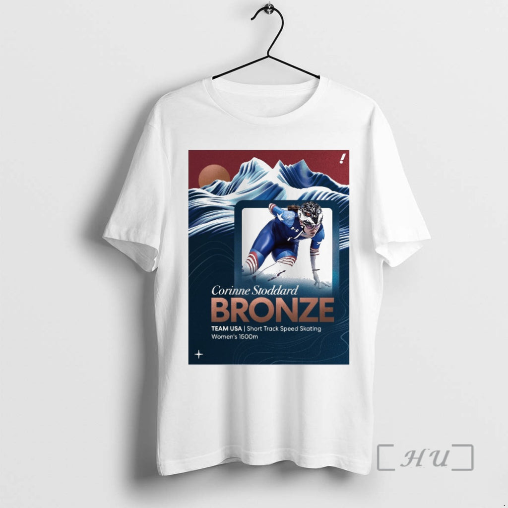 Officials Corinne Stoddard Bronze Team Usa Short Track Speed Skating Womens 1500m Premium T Shirts