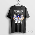 Officials Cowboys My Veins Jesus My Heart Player Collage Signatures T-Shirts