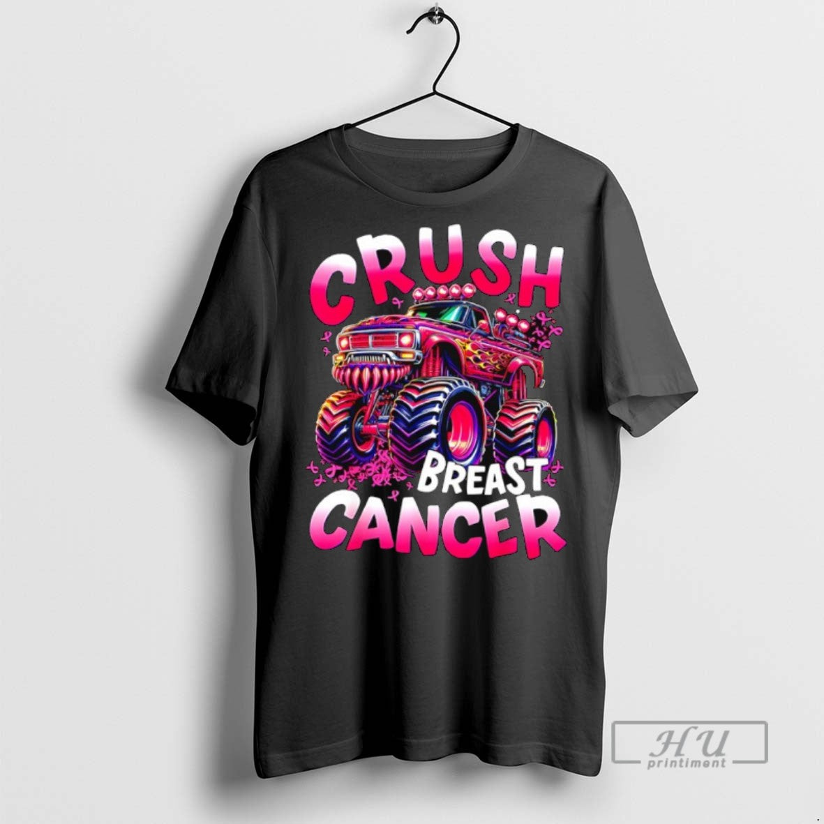 Officials Crush Breast Cancer Awareness Monster Truck T Shirts s Unisex , , , Long Sleeve Tee