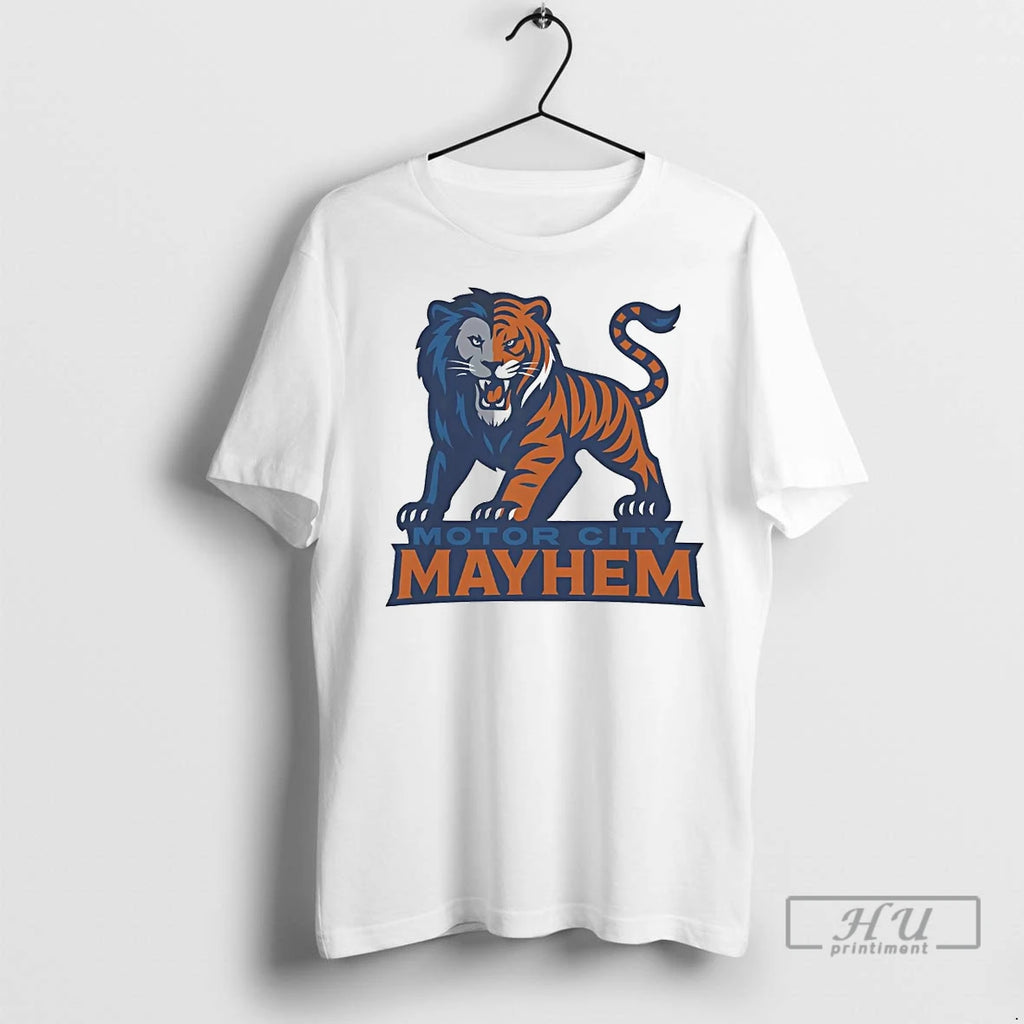 Officials Detroit Tigers And Lions Motor City Mayhem T Shirts