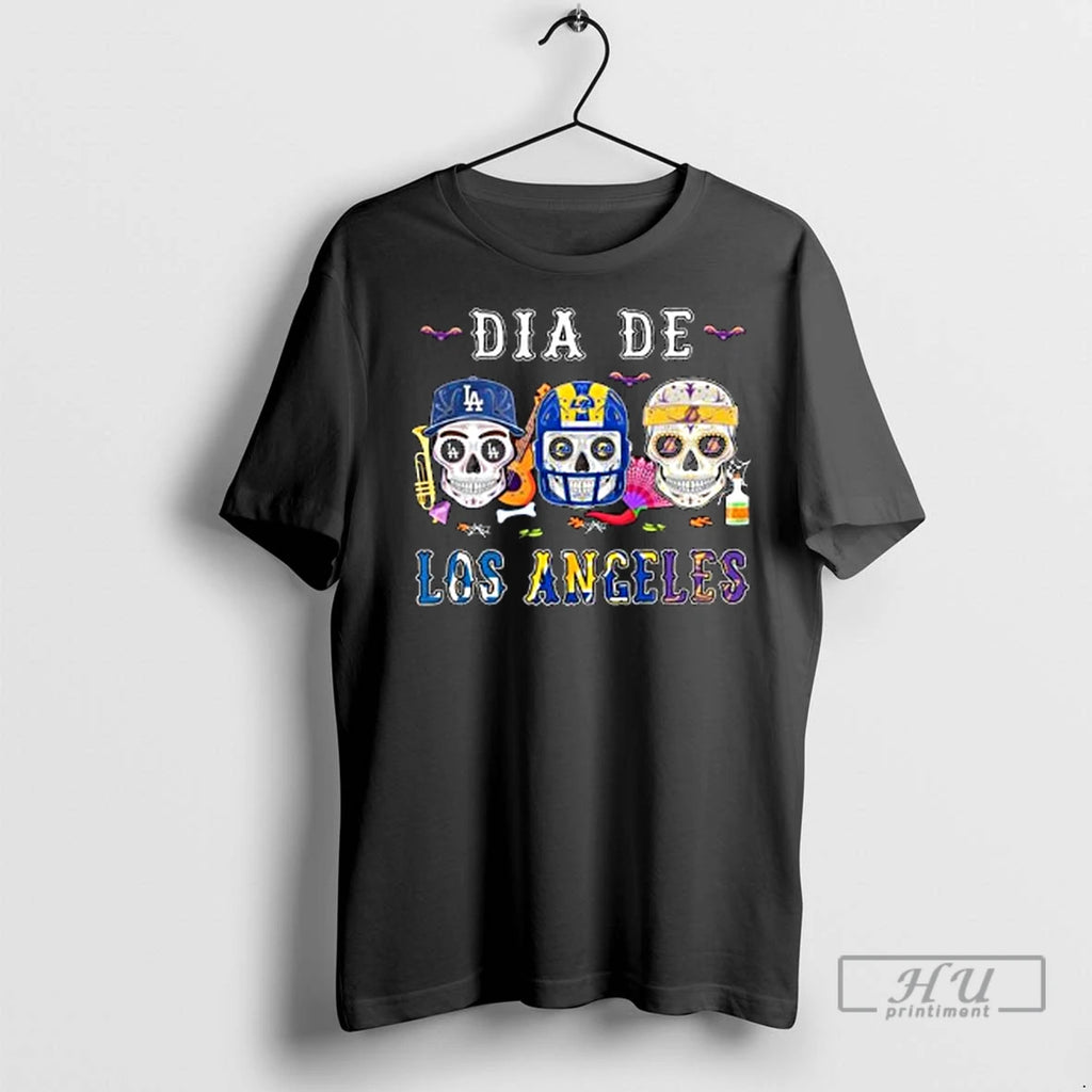 Officials Dia De Los Angeles City Sports Sugar Skull 2025 Long Sleve T Shirt