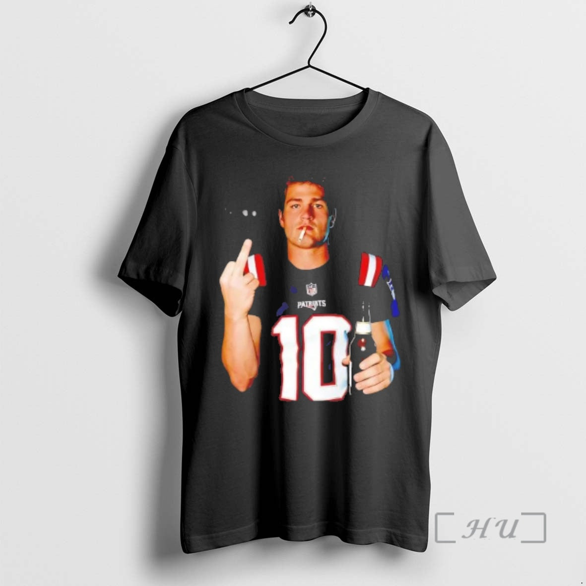 Officials Drake Maye Middle Finger Smoking T-Shirts
