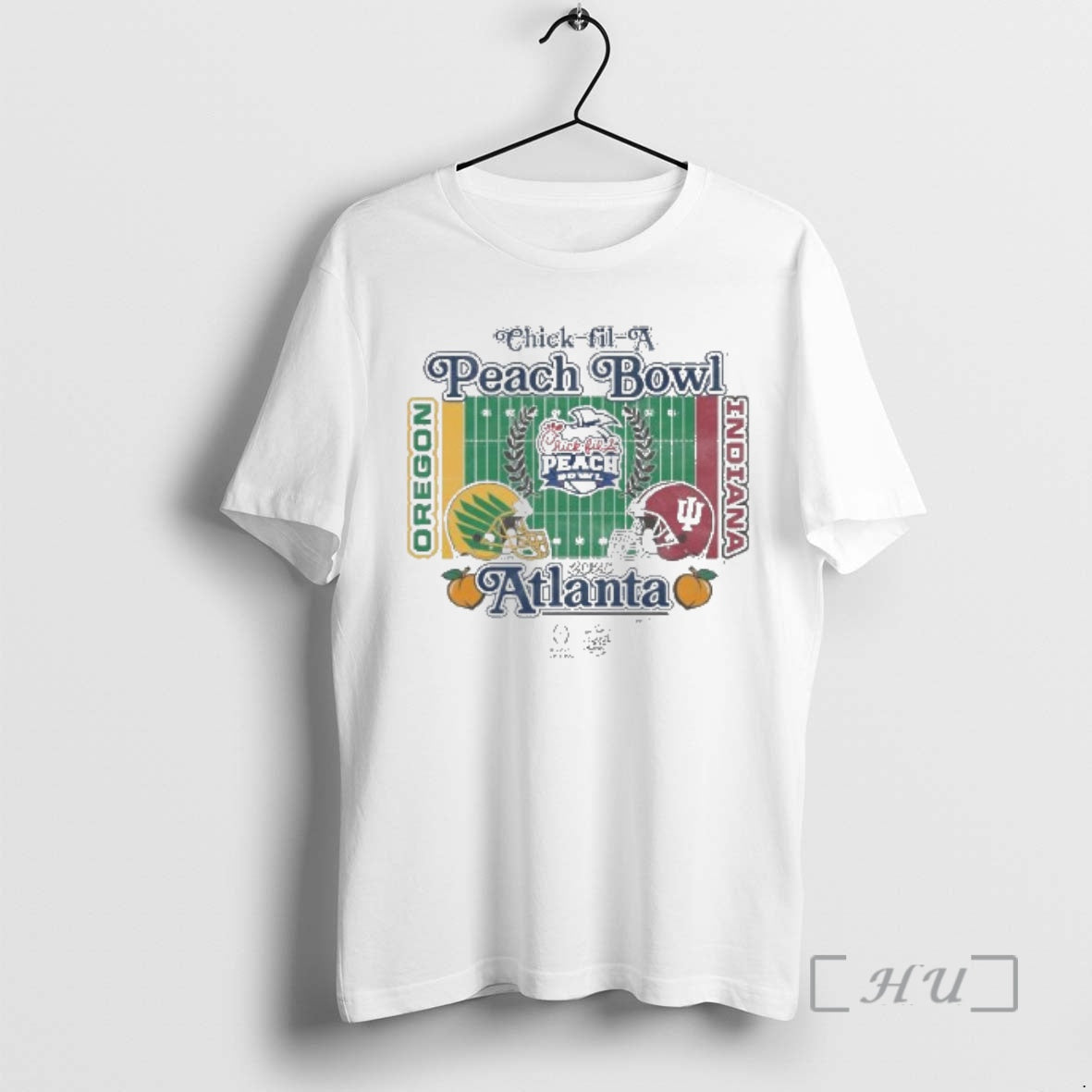 Officials Ducks Vs Hoosiers 2026 Chick Fil Peach Bowl 2 Team Jan 9th 2026 T-Shirts