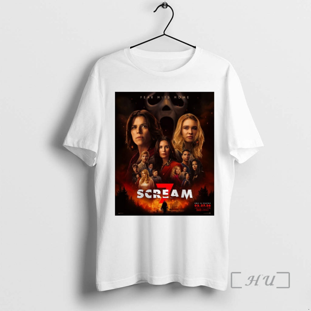 Officials Fear Hit Home Scream 7 Only In Theatres February 27 2026 Premium T Shirts