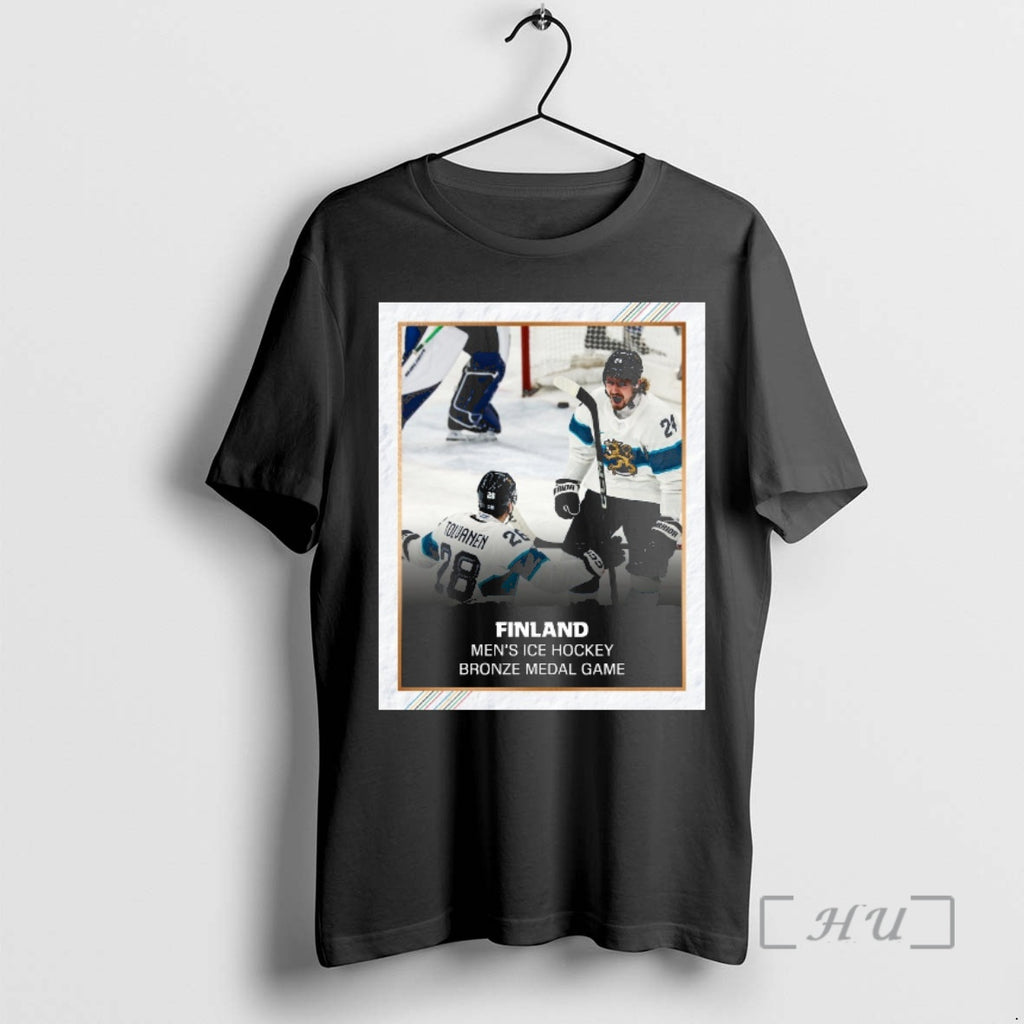 Officials Finland Outscores Slovakia Mens Ice Hockey Bronze Medal Game 2026 Premium T Shirts Sweater
