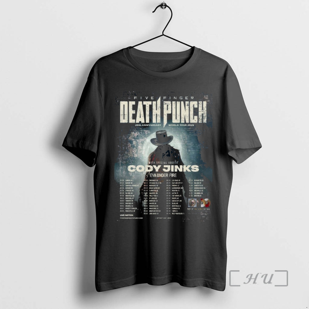 Officials Five Finger Death Punch 20th Anniversary World Tour 2026 North America City Premium
