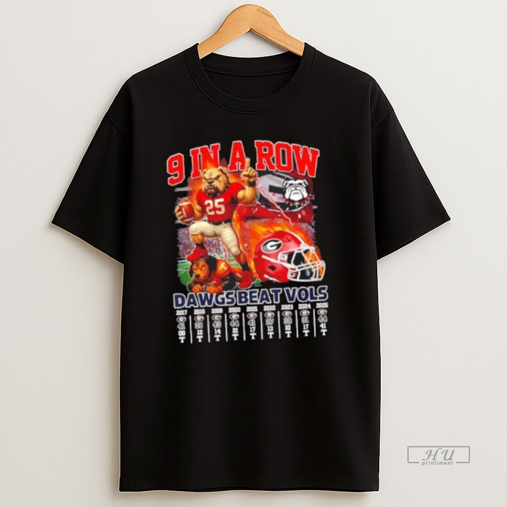 Officials Georgia Bulldogs Mascot 9 In A Row Dawgs Beat Vols T Shirt