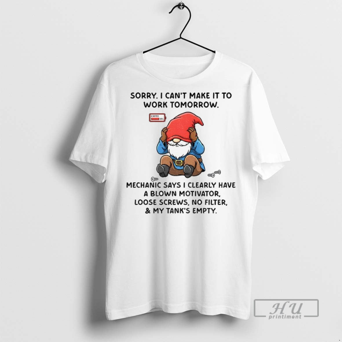 Officials Gnome Sorry I Cant Make It To Work Tomorrow Mechanic Says I Clearly Have Unisex , , , Long Sleeve Tee