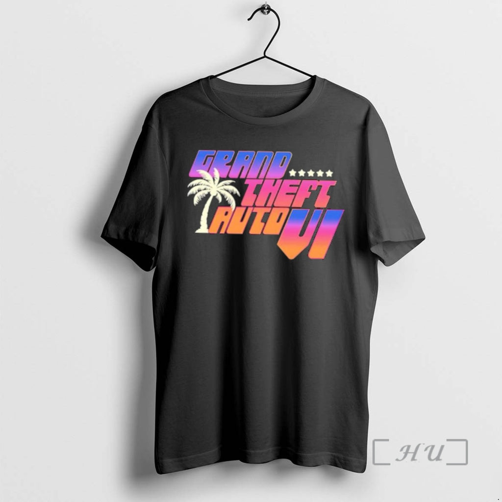 Officials Grand Theft Auto Vi Palm Tree Stars Logo Gaming