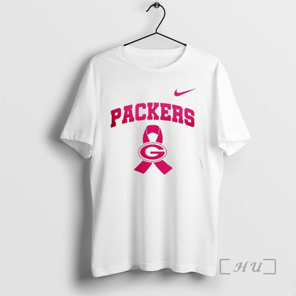 Officials Green Bay Packers Cancer Awareness Never Ever Giving Up Hope Premium T Shirts Sweater
