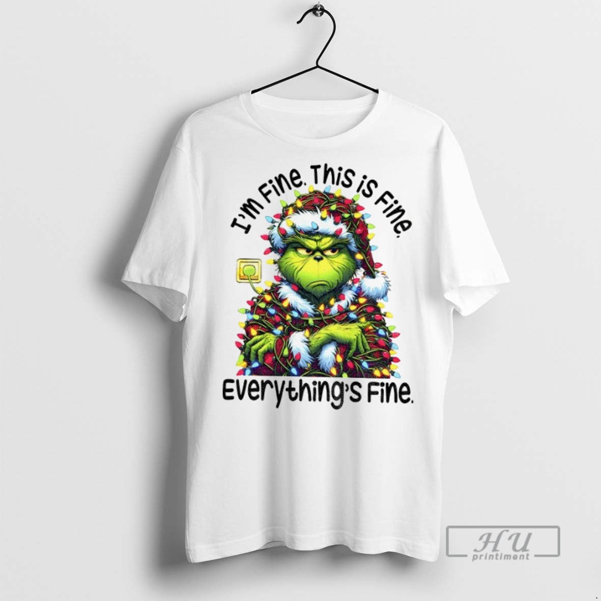 Officials Grinch Im Fine This Is Fine Everythings Fine Happy Christmas Day T Shirt Unisex , , , Long Sleeve Tee