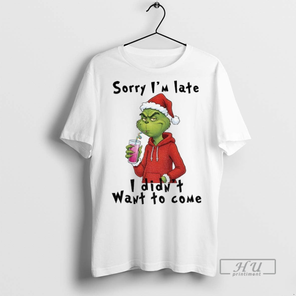 Officials Grinch Santa Hat Sorry Im Late I Didnt Want To Some T Shirt Unisex , , , Long Sleeve Tee