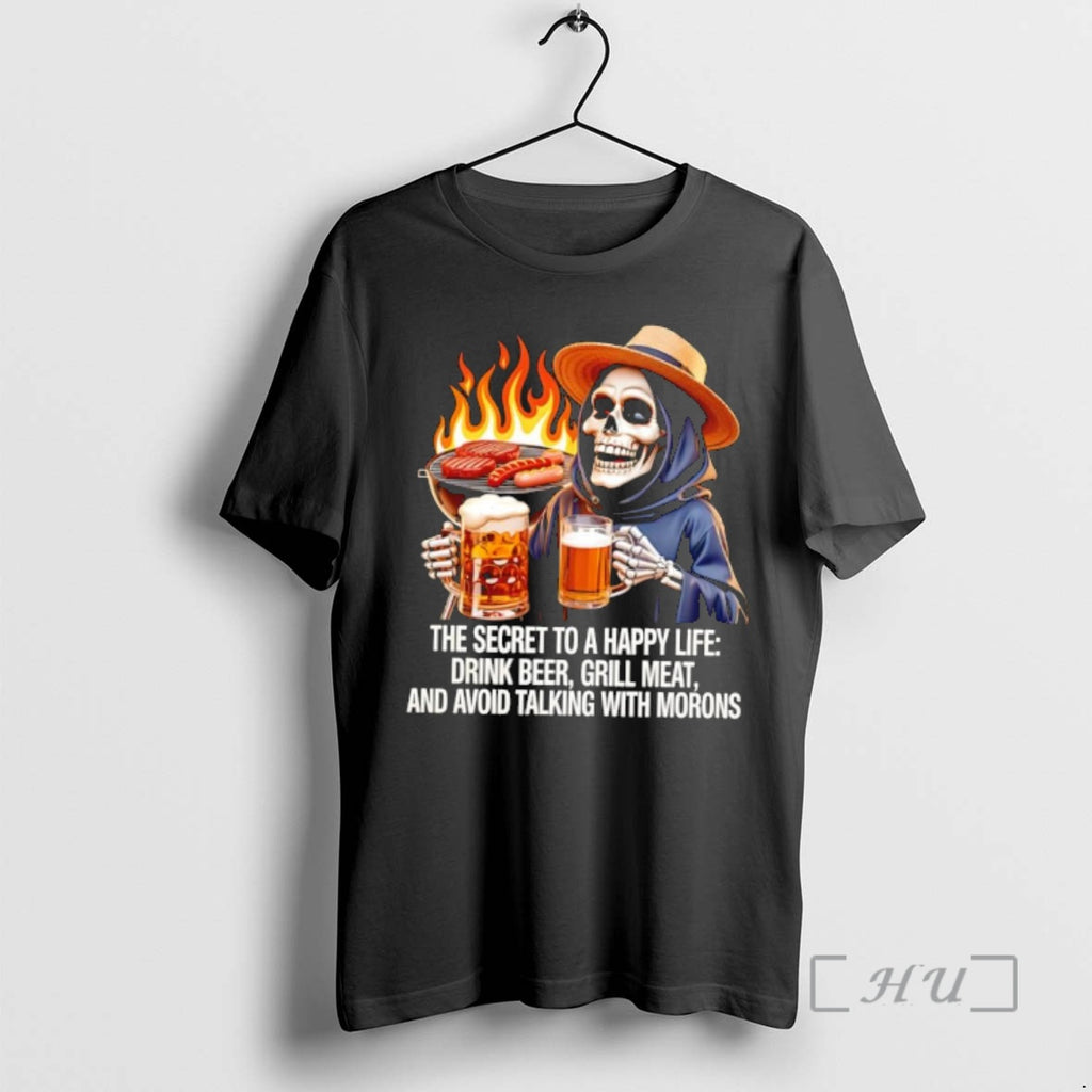 Officials Happy Life Drink Beer Grill Meat Avoid Talking