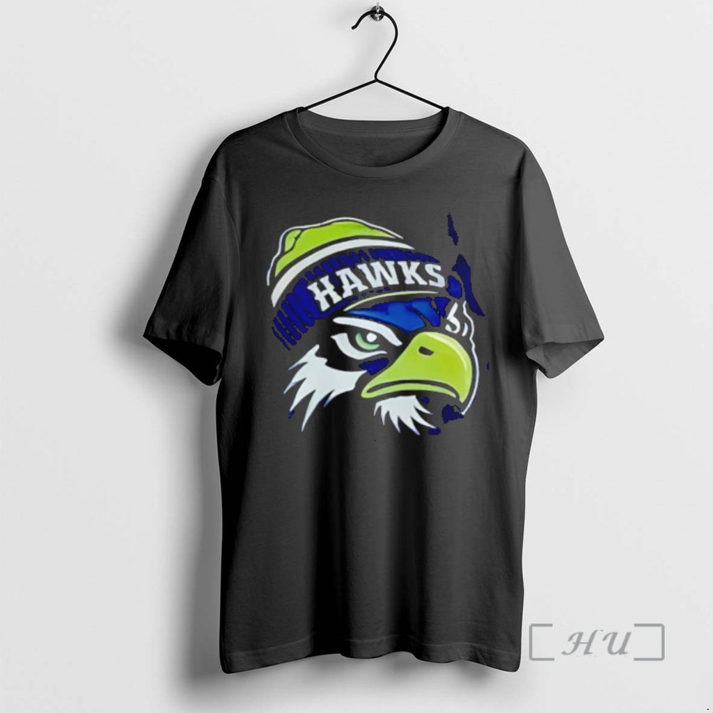 Officials Hawks Eagle Mascot Wearing Beanie Hat Seattle Sports