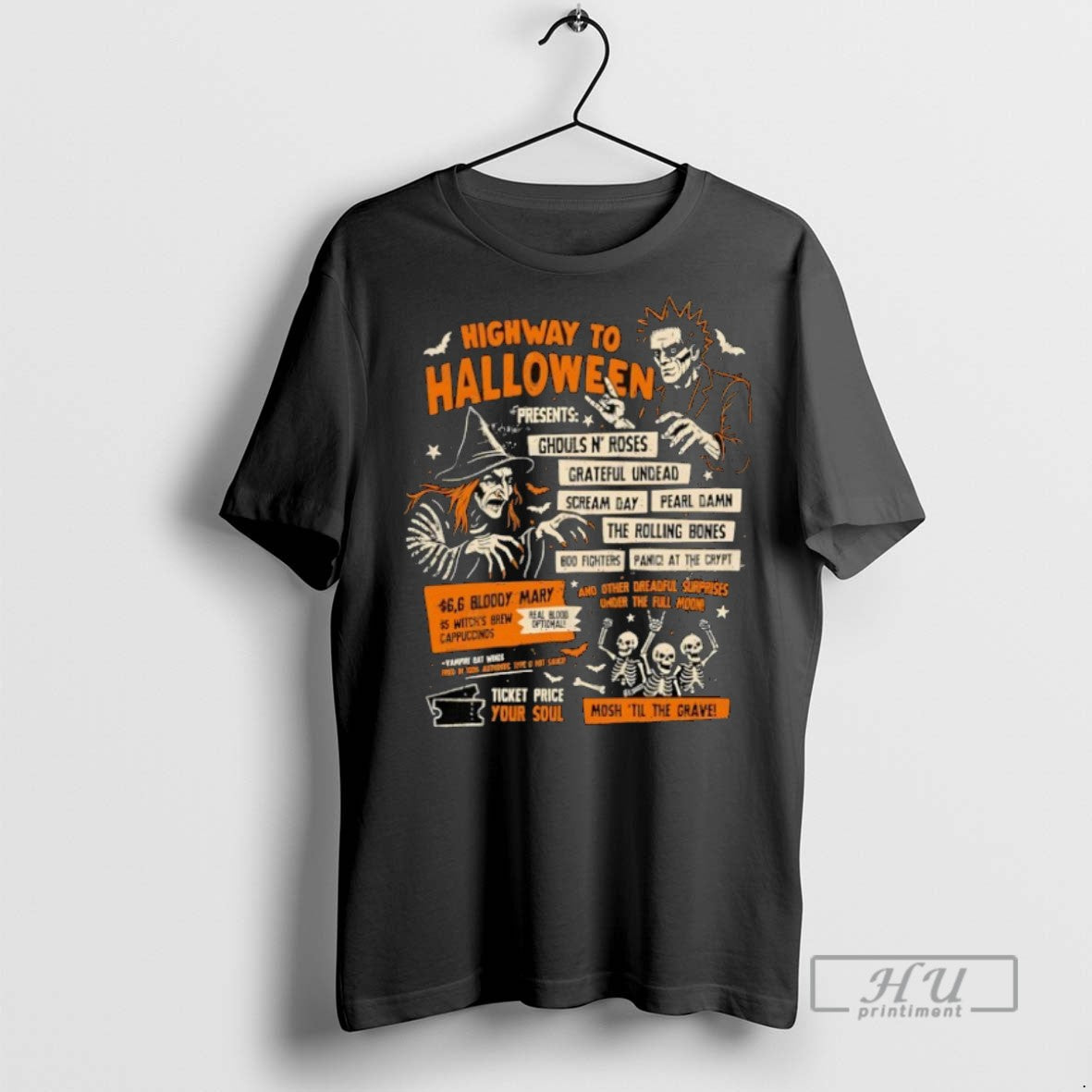 Officials Highway To Halloween Music Festival Presents Ghouls N Roses T Shirt s