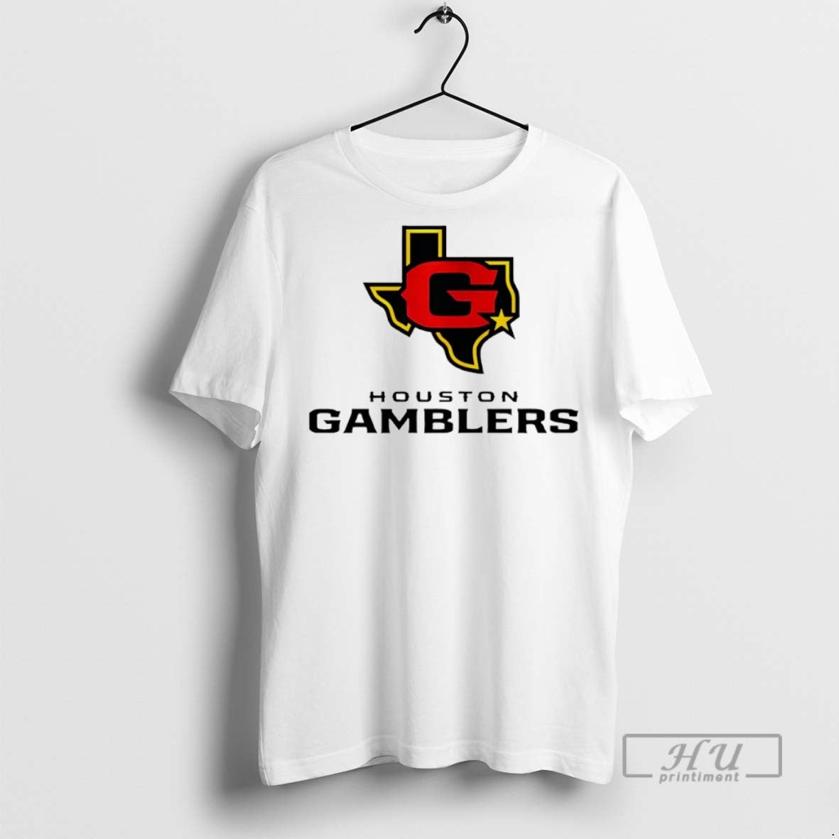 Officials Houston Gamblers Lockup Logo T Shirts s Unisex , , , Long Sleeve Tee