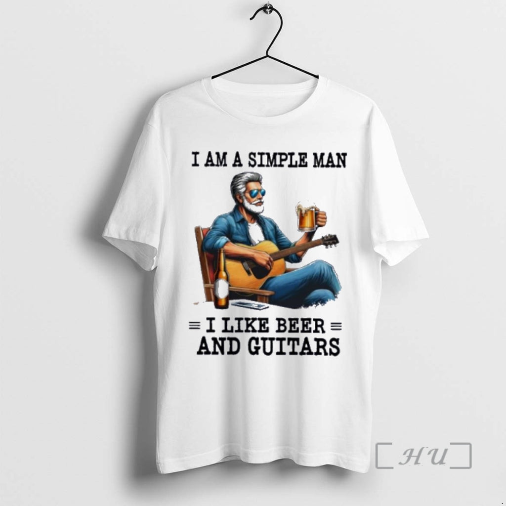 Officials I Am A Simple Man I Like Beer And Guitars Premium T Shirts Sweater