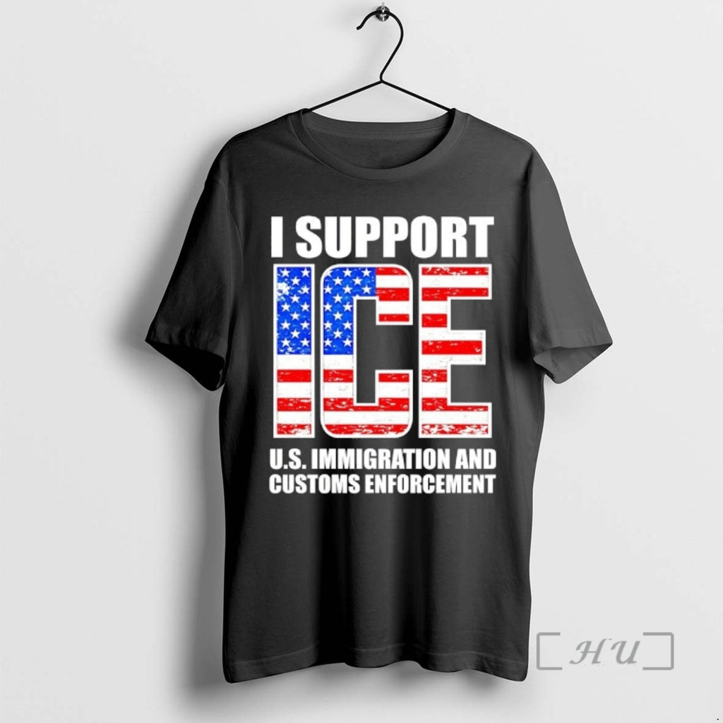 Officials I Support Ice Us Immigration And Customs Enforcement Usa Flag Premium T Shirts Sweater