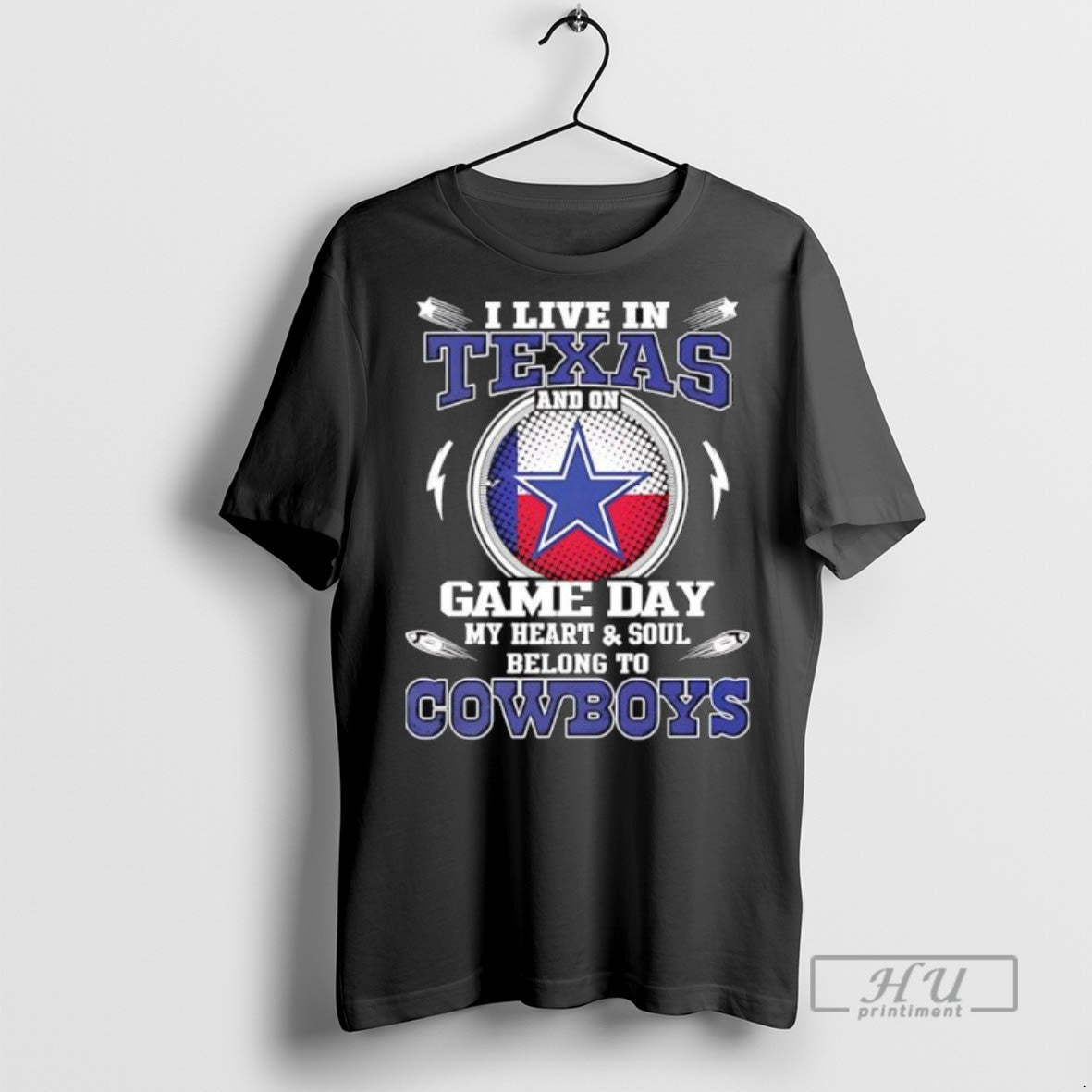 Officials I Live In Texas And On Game Day My Heart Soul Belong To Dallas Unisex , , , Long Sleeve Tee