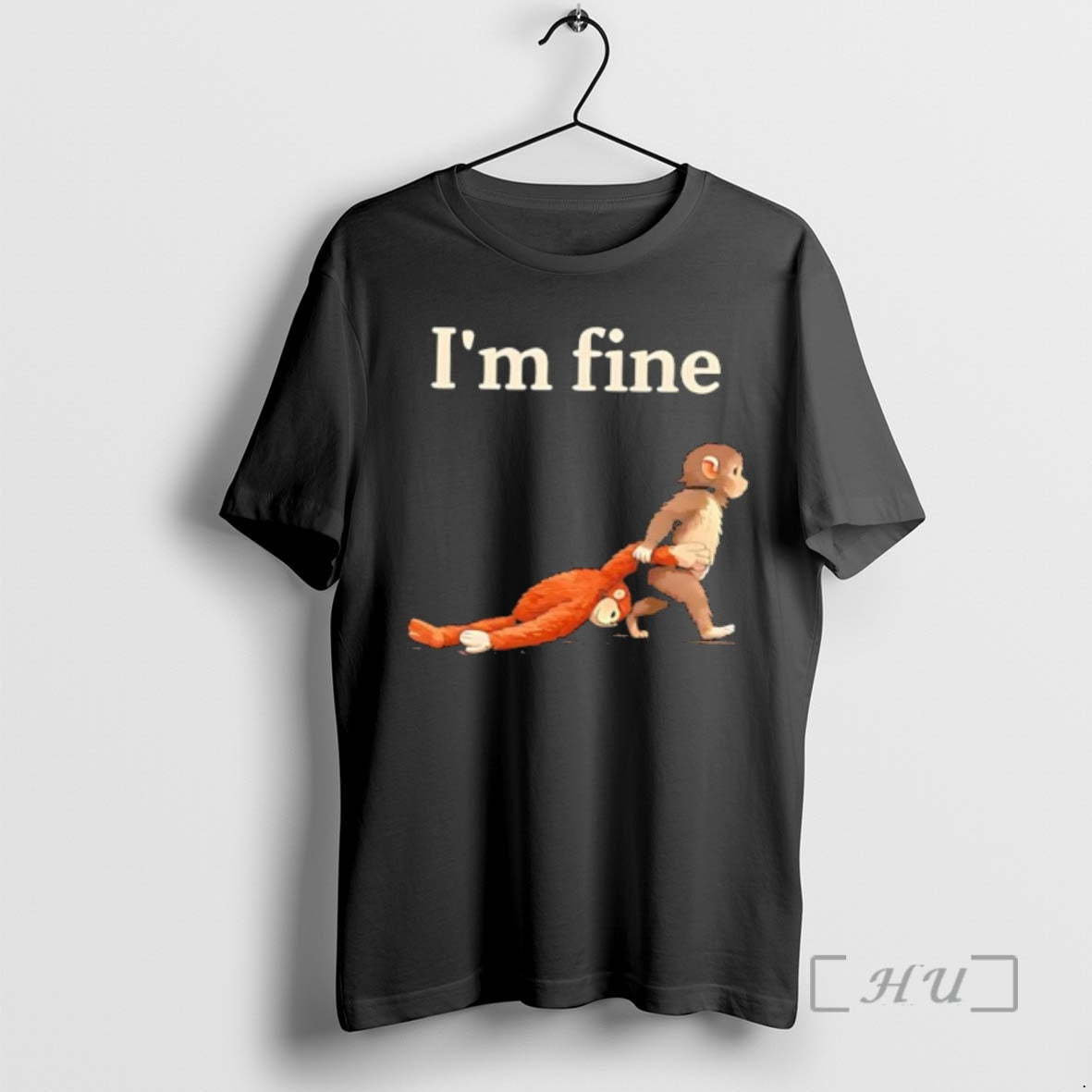 Officials Im Fine Monkey And Slumped Orangutan Illustration