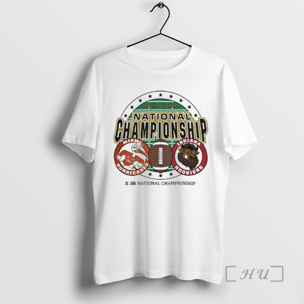 Officials Indiana Vs Miami Football 2026 Cfp National Championship Game Matchup Premium T Shirts Sweater