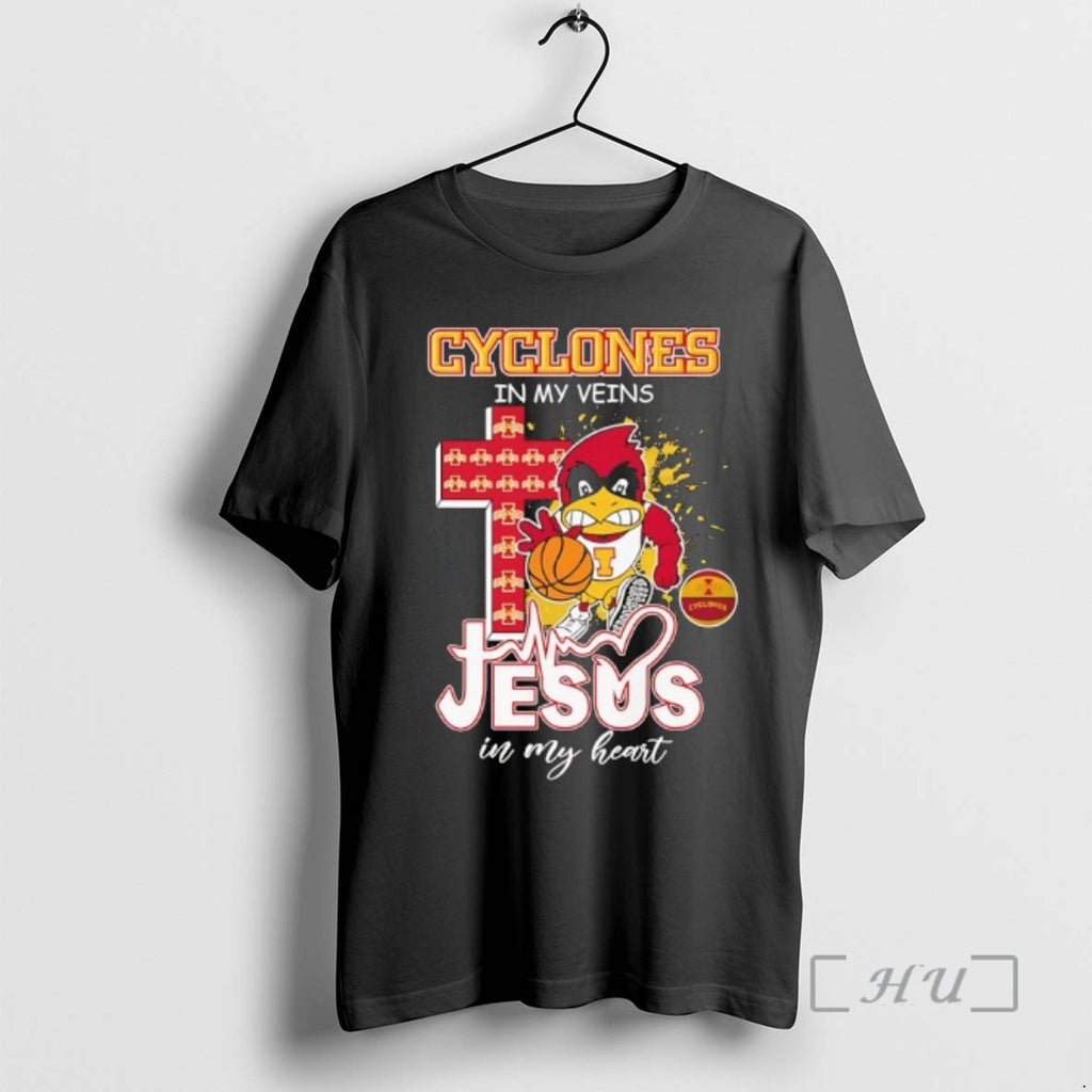 Officials Iowa State Cyclones Basketball In My Veins Jesus In My Heart Premium T Shirts