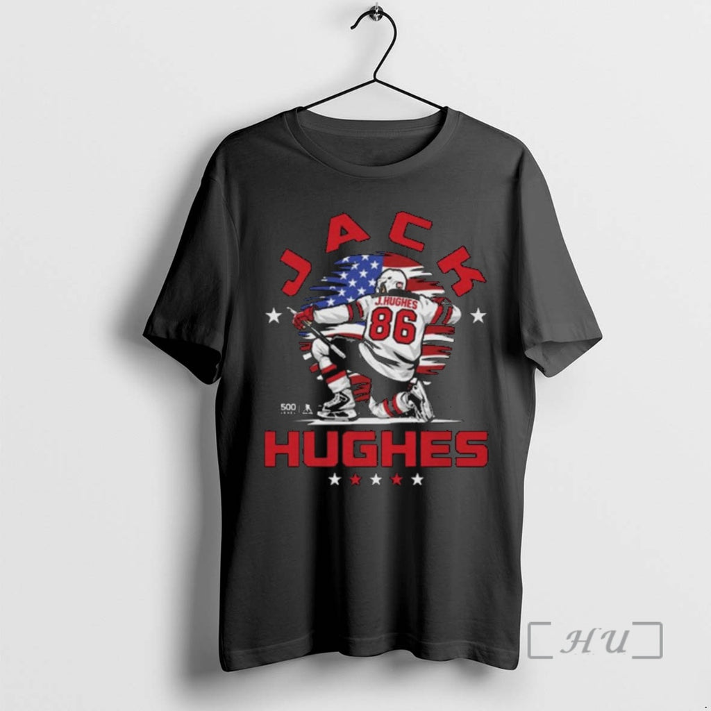 Officials Jack Hughes New Jersey Usa Flag Celebration