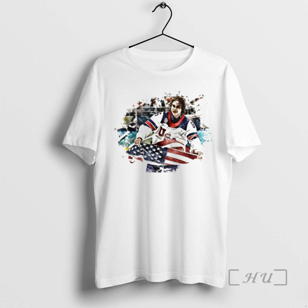 Officials Jack Hughes Usa Hockey 2026 Olympics Gold Medal American Flag Vintage Premium T Shirts