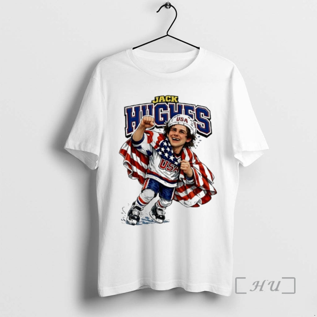 Officials Jack Hughes Usa Hockey Olympic Gold Goal Caricature