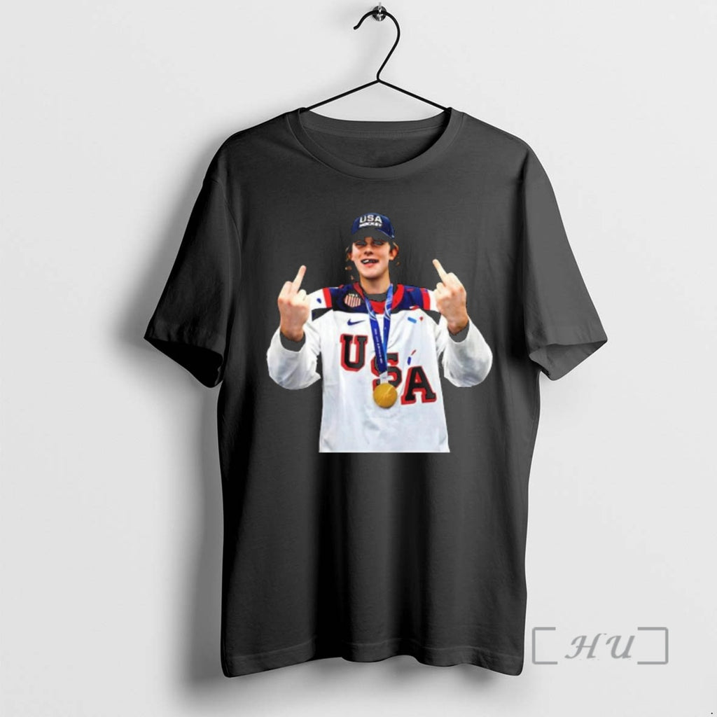 Officials Jack Hughes Usa Team Middle Finger