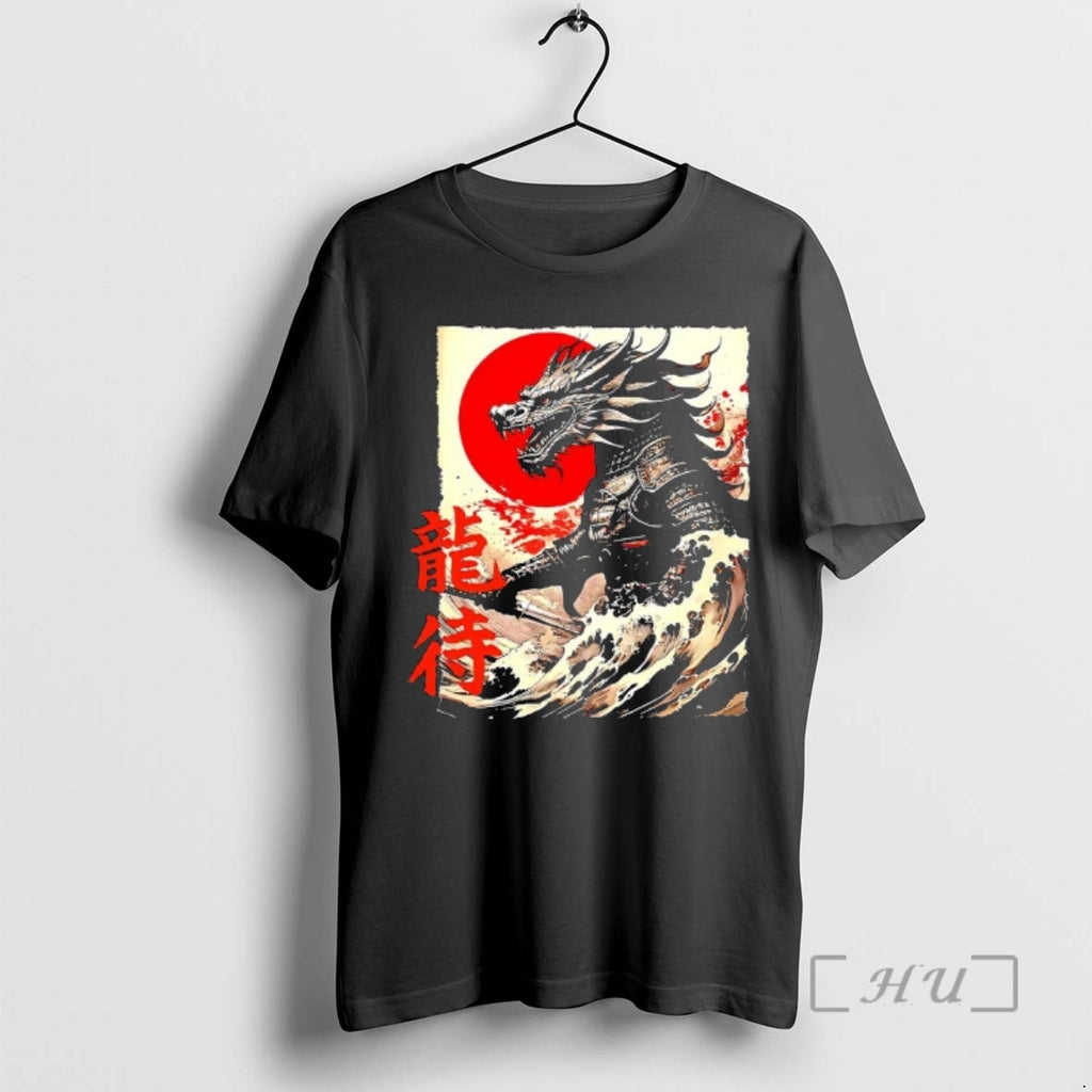 Officials Japan Samurai Warrior Dragon Great Wave Ukiyo E Art Kanji Premium T Shirts Sweater
