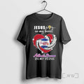 Officials Jesus In My Heart Heart Ball Atlanta Braves In My Veins Premium T Shirts