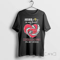 Officials Jesus In My Heart Georgia Bulldogs In My Veins Logo Team Premium T Shirts