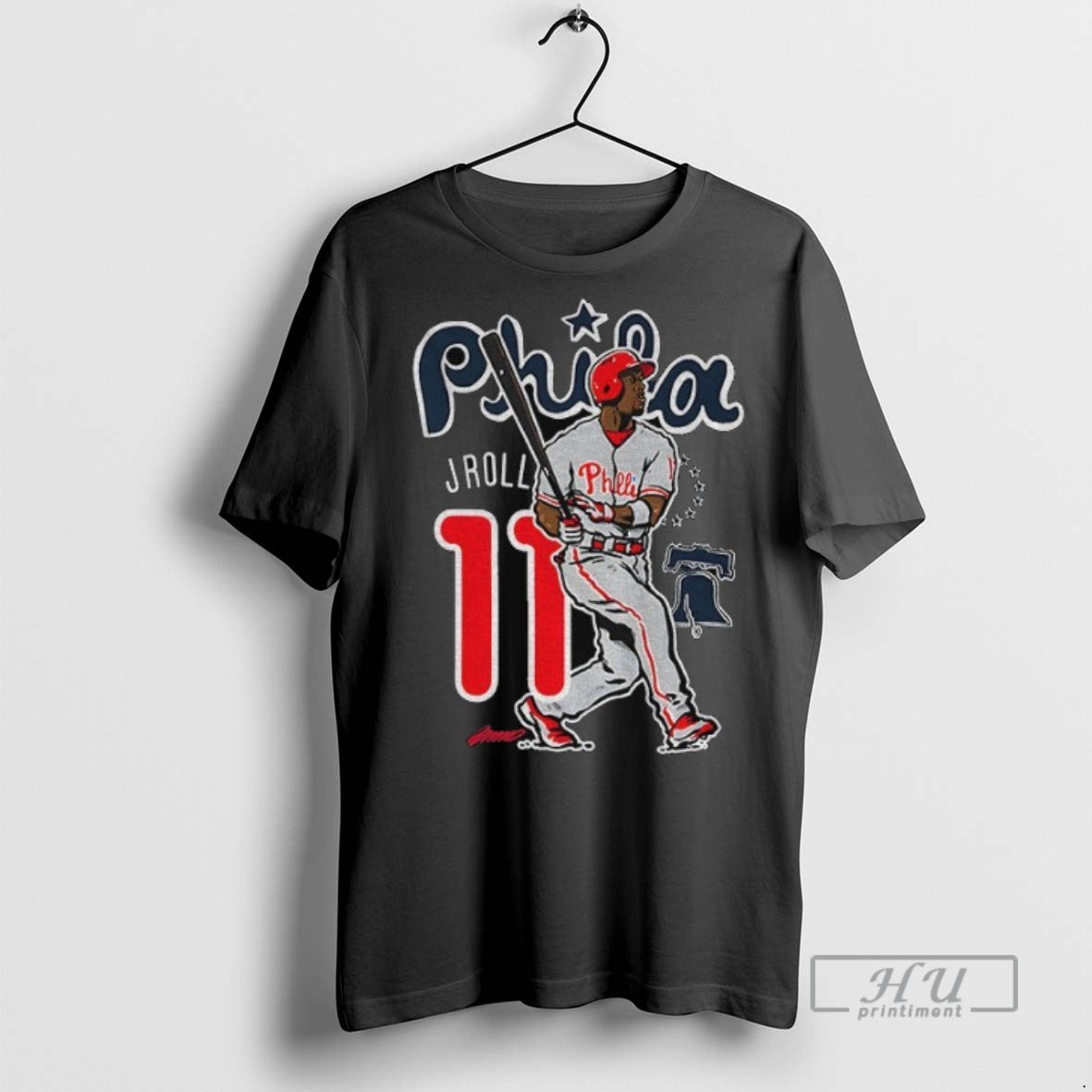 Officials Jimmy Rollins 11 Philadelphia Phillies Mlb Baseball Cartoon T Shirts s