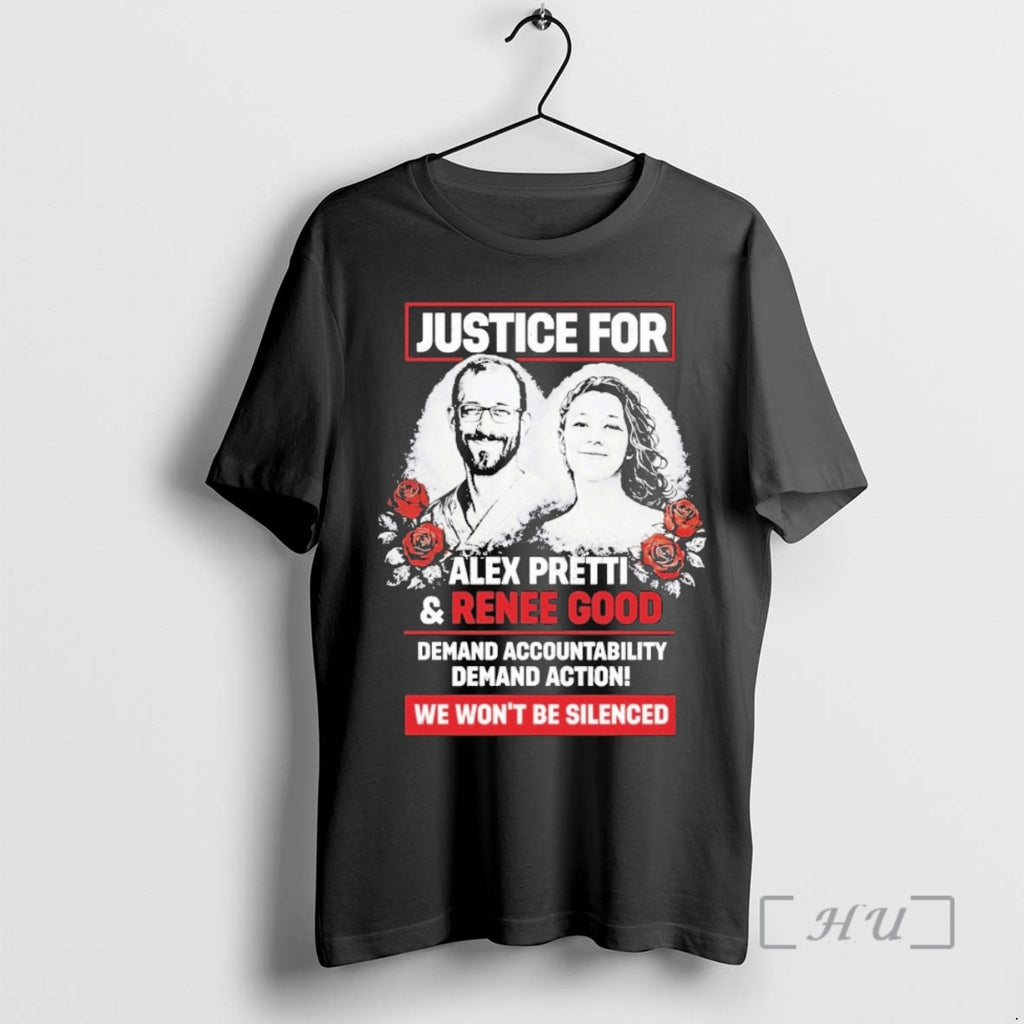 Officials Justice For Alex Pretti And Renee Good We Wont Be Silenced Premium T Shirts