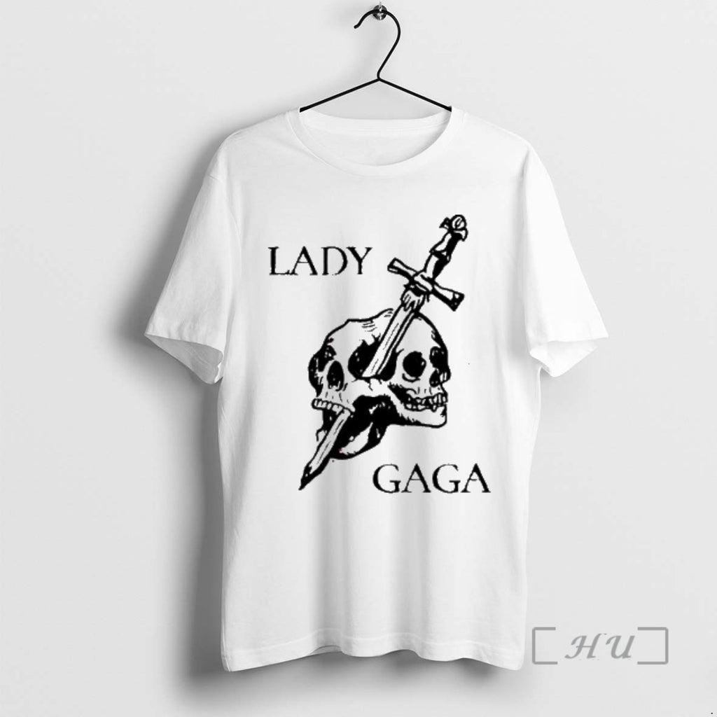Officials Lady Gaga Sword Through Double Skulls Gothic Graphic