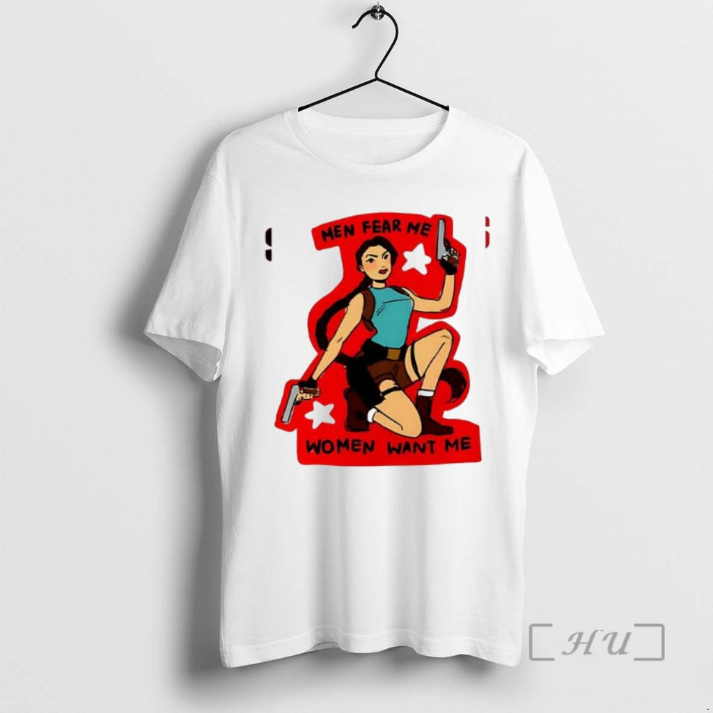 Officials Lara Croft Tomb Raider Men Fear Me Women Want Me Woman Premium T Shirts