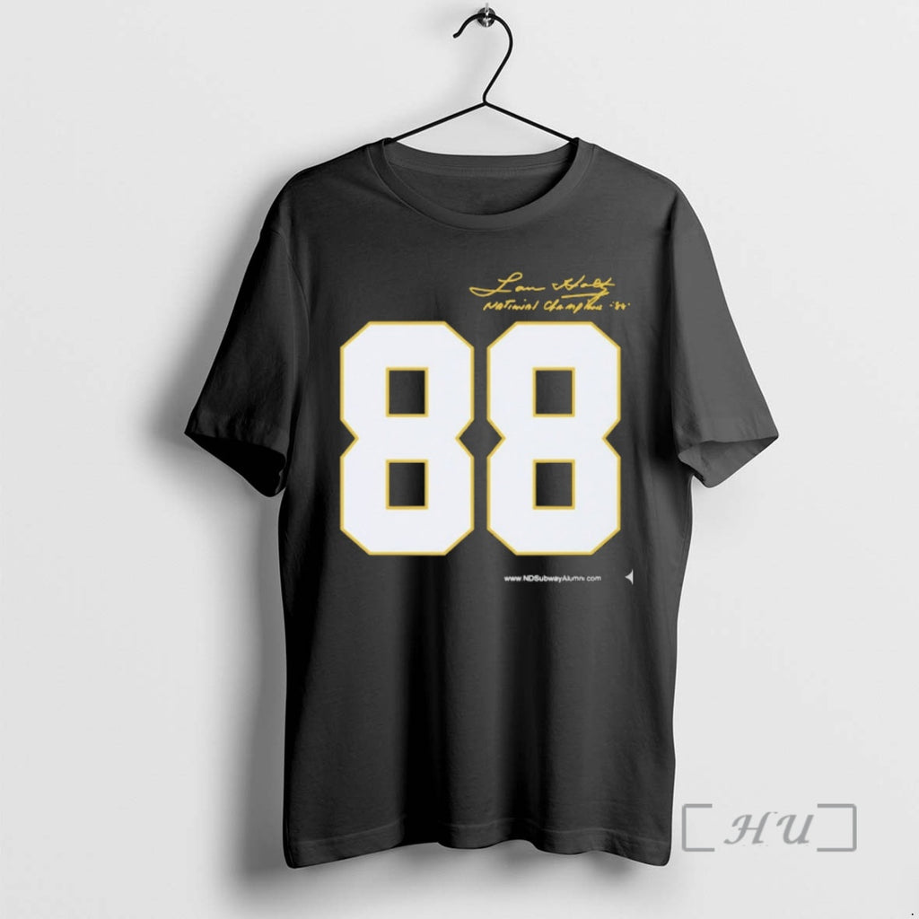 Officials Lou Holtz 88 National Championship Notre Dame Lou Holtz 1973 2026 Premium T Shirts